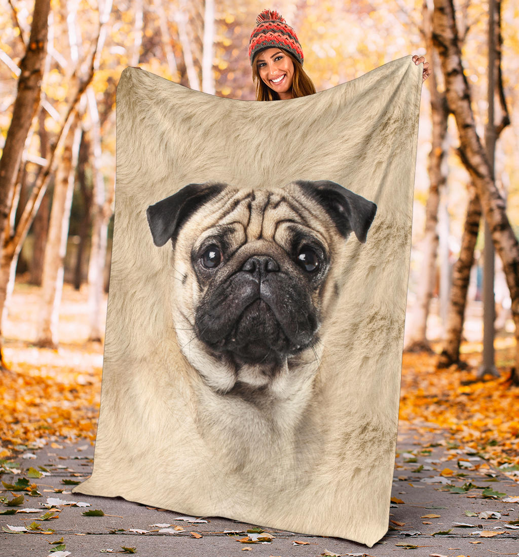 Pug Face Hair Blanket