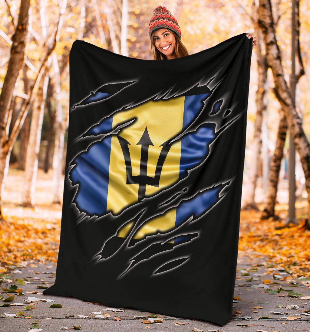 Barbados Flag Premium Blanket - Top Content | POD Collection | Free Shipping