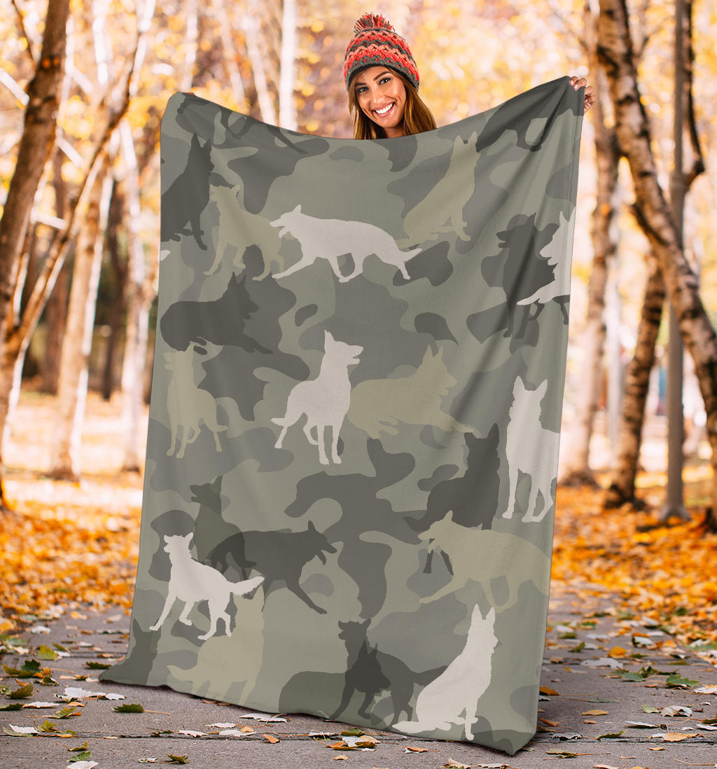 German Shepherd Camo Blanket