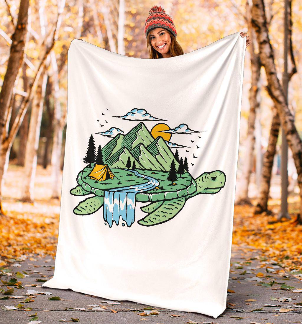 Cool Nature Inside Turtle Illustration Premium Blanket - Top Content | POD Collection | Free Shipping