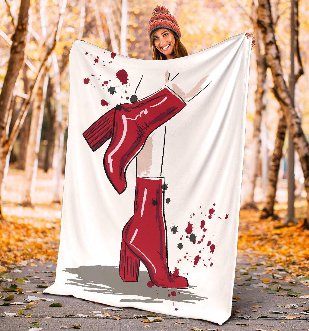 Red High Heal Boots Autumn Sexy Premium Blanket - Top Content | POD Collection | Free Shipping