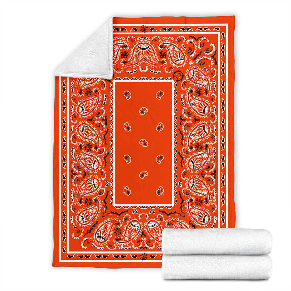 Ultra Plush Tangerine Bandana Fleece Blanket