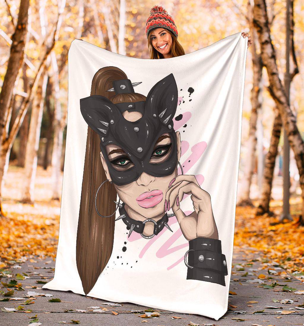 Beautiful Mask Girl Cartoon Premium Blanket - Top Content | POD Collection | Free Shipping