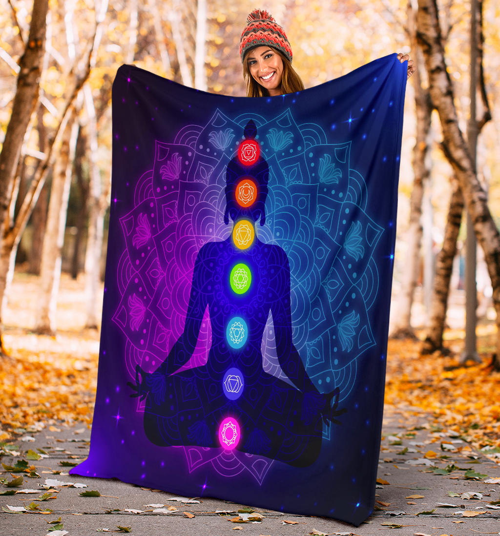 chakras body silhouette meditation blanket - Top Content | POD Collection | Free Shipping