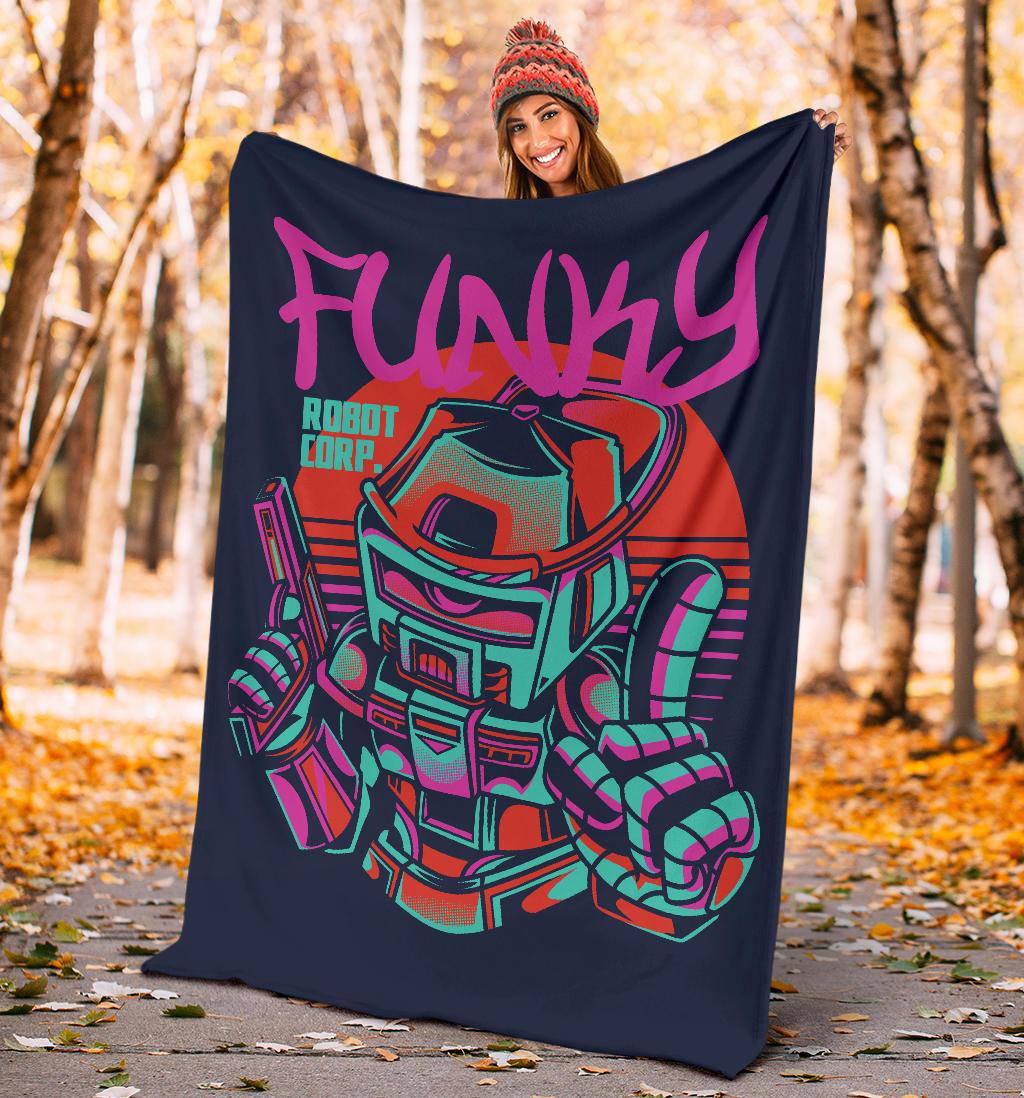 Funky Robot Japanese Art Figure Cartoon Premium Blanket - Top Content | POD Collection | Free Shipping