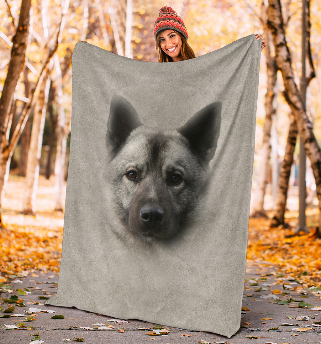 Norwegian Elkhound Face Hair Blanket