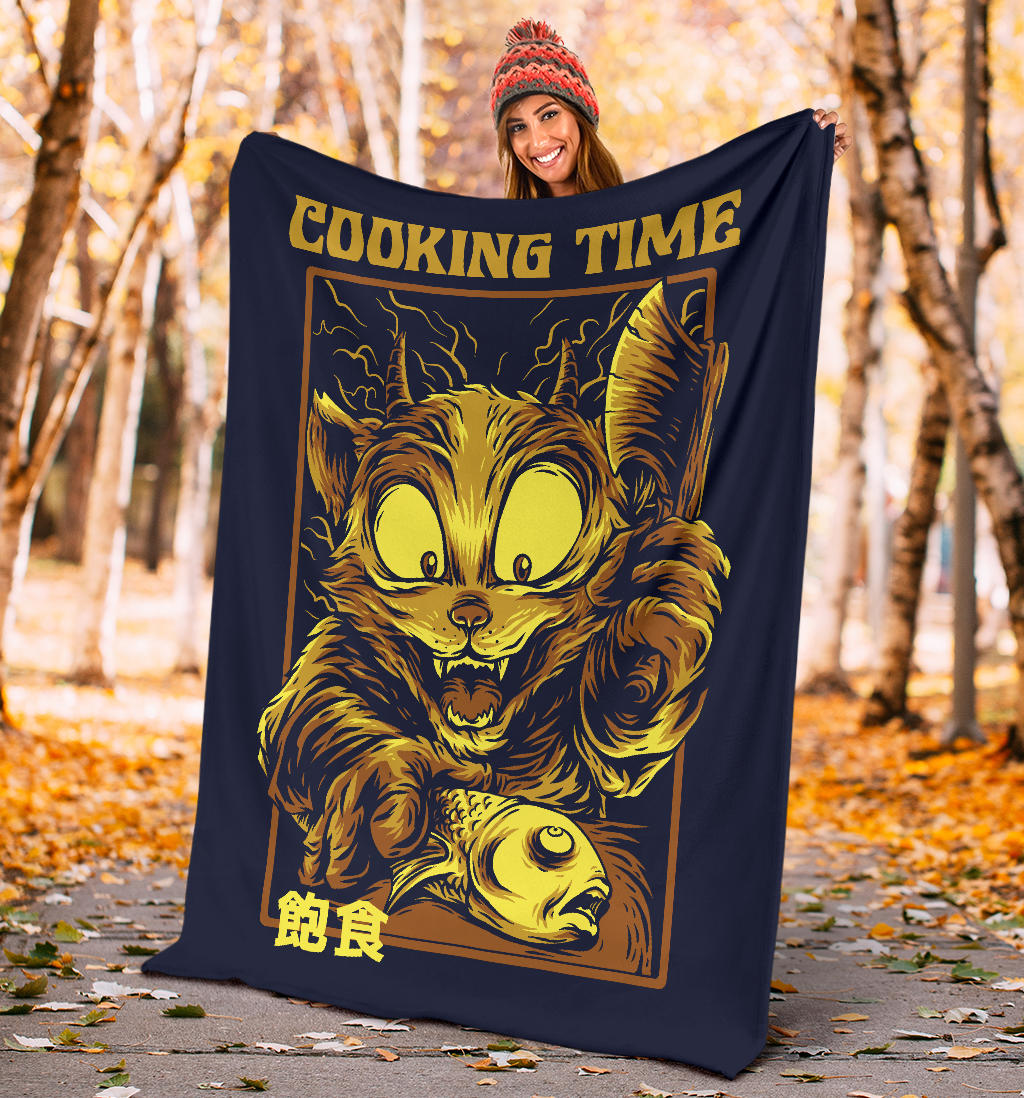 Cooking Time Chef Art Cartoon Premium Blanket - Top Content | POD Collection | Free Shipping