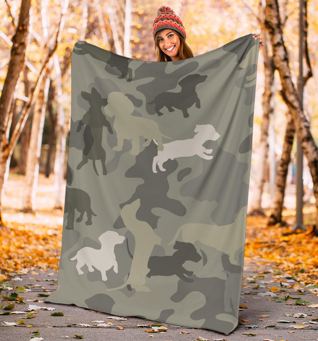 Dachshund Camo Blanket