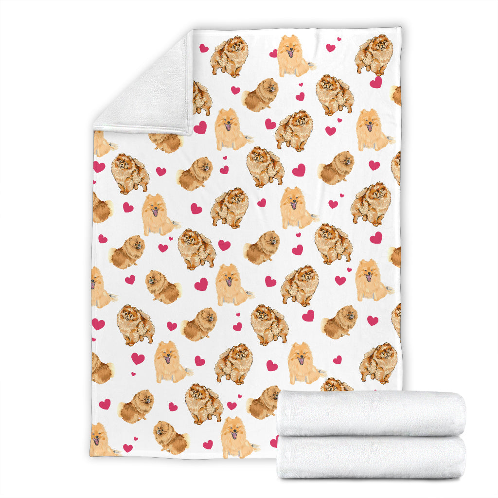 German Spitz Heart Blanket