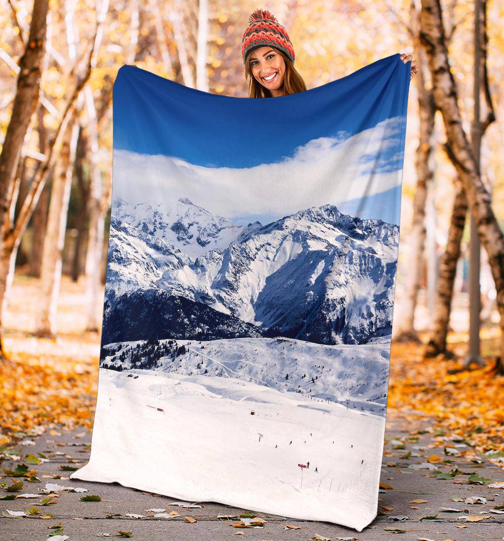 Nature Mountain Winter Snow Premium Blanket - Top Content | POD Collection | Free Shipping