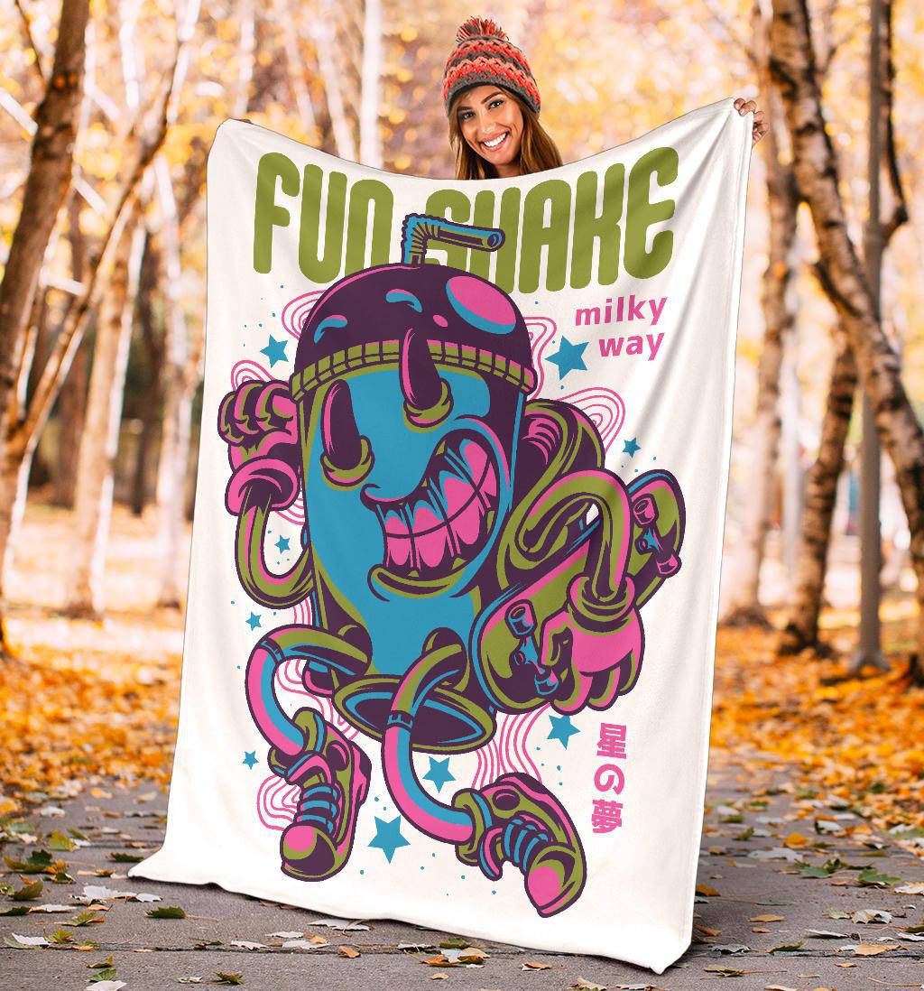 Fun Shake Skater Emoji Cartoon Premium Blanket - Top Content | POD Collection | Free Shipping