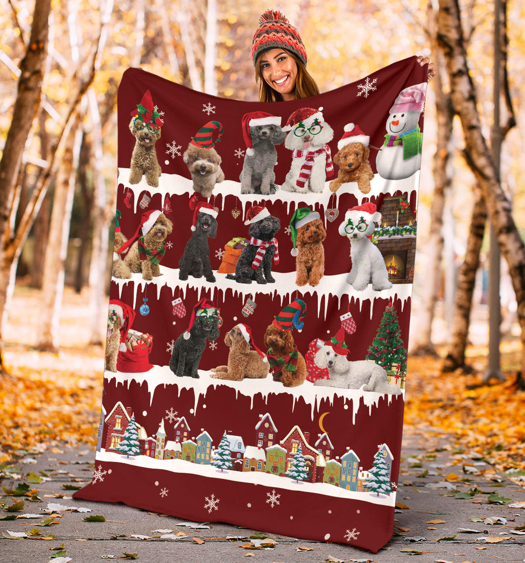 Poodle Snow Christmas Blanket