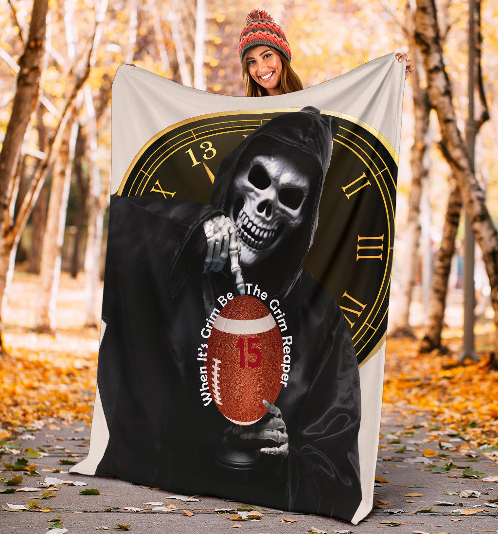 Chiefs Grim Reaper Grey Blanket