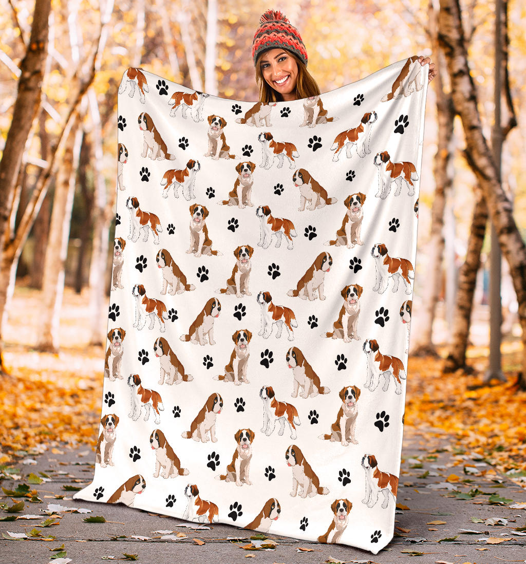 St Bernard Paw Blanket