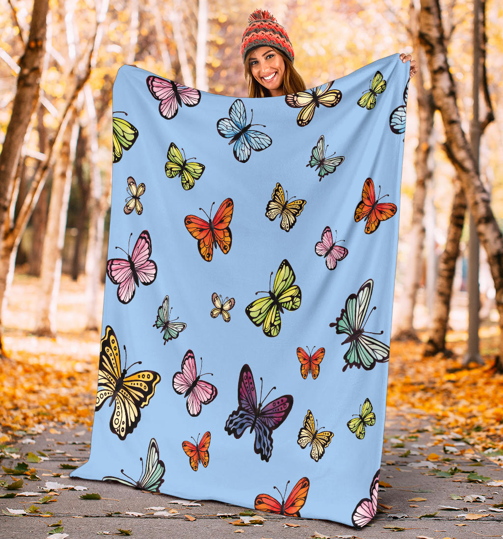 colorful butterflies blue collection blanket - Top Content | POD Collection | Free Shipping