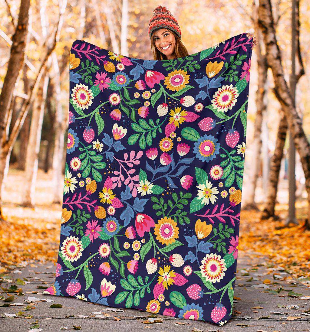 Hand Painted Exotic Plants Floral Premium Blanket - Top Content | POD Collection | Free Shipping