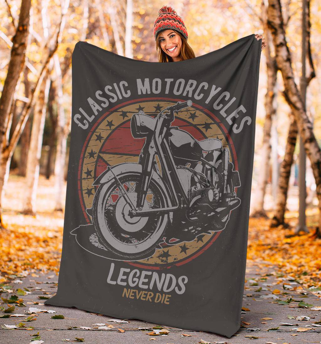 Motorcycle Retro Style Vintage Premium Blanket - Top Content | POD Collection | Free Shipping