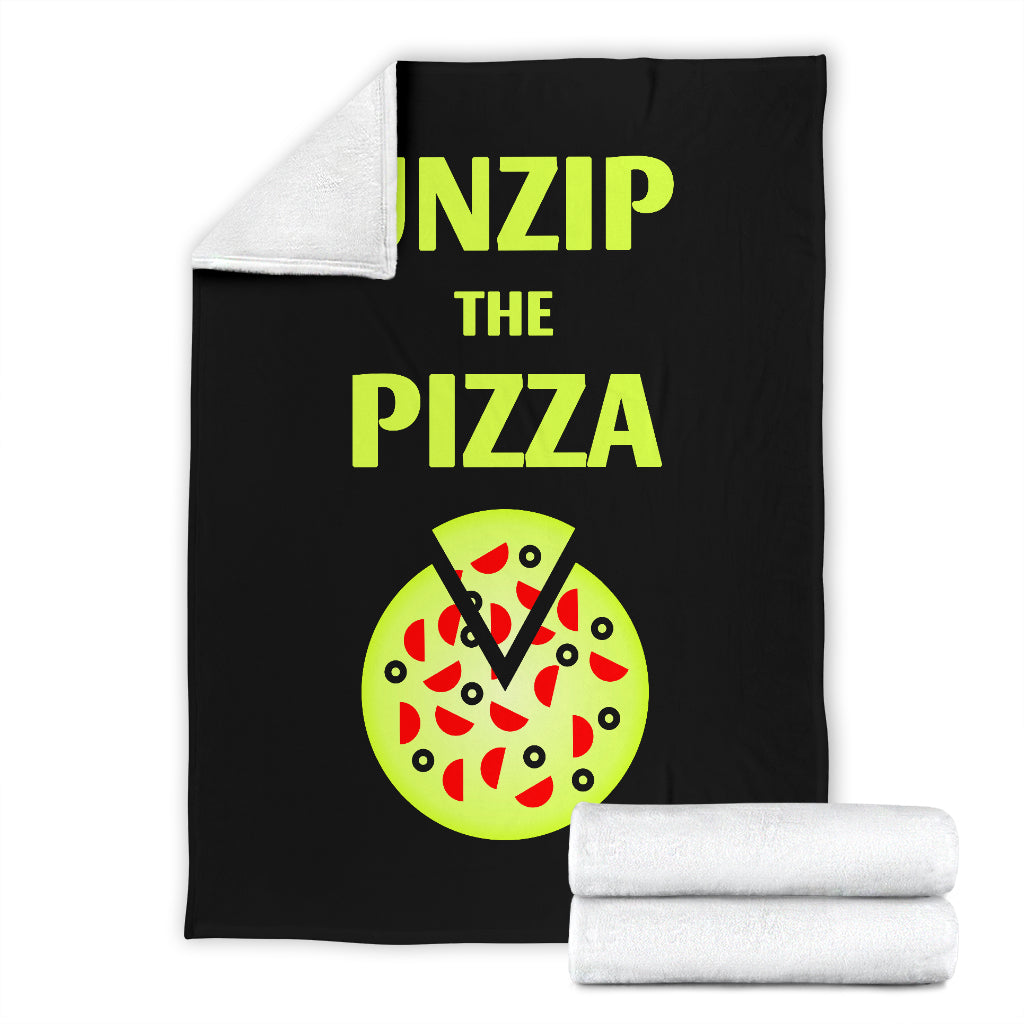 Pizza Fleece Blanket - Unzip The Pizza