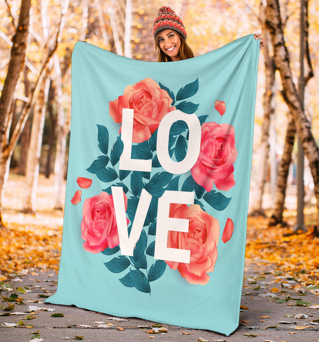 Love Red Roses Valentine Blanket