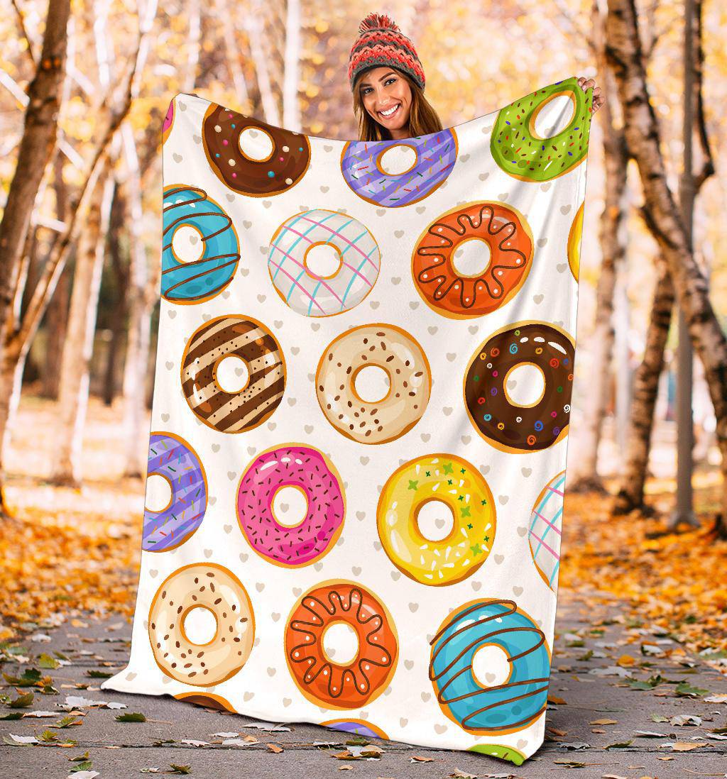 Colorful Doughnut Seamless Background Illustration Premium Blanket - Top Content | POD Collection | Free Shipping