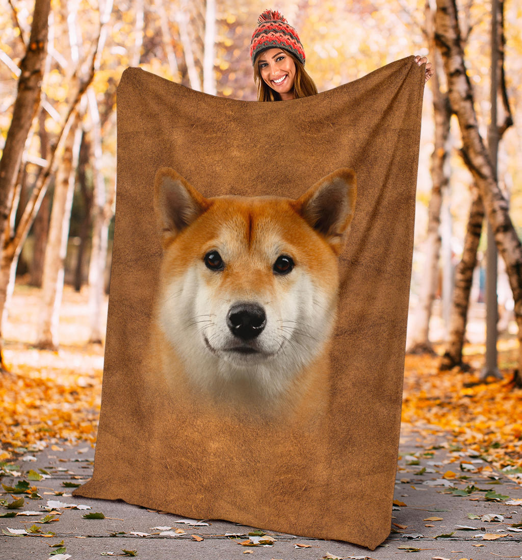 Shiba Inu Face Hair Blanket