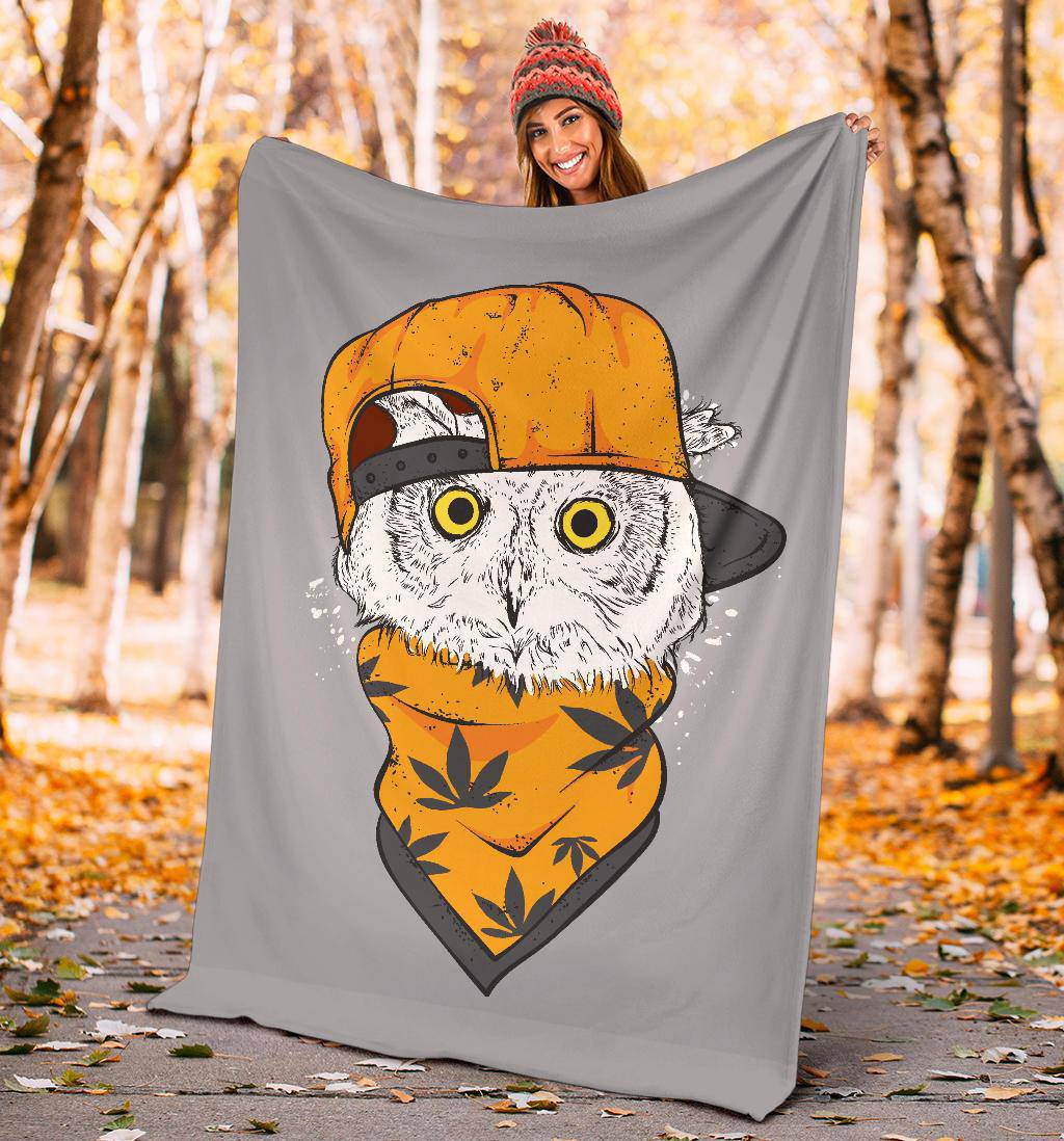 Cool Owl Cap Cartoon Drawing Premium Blanket - Top Content | POD Collection | Free Shipping