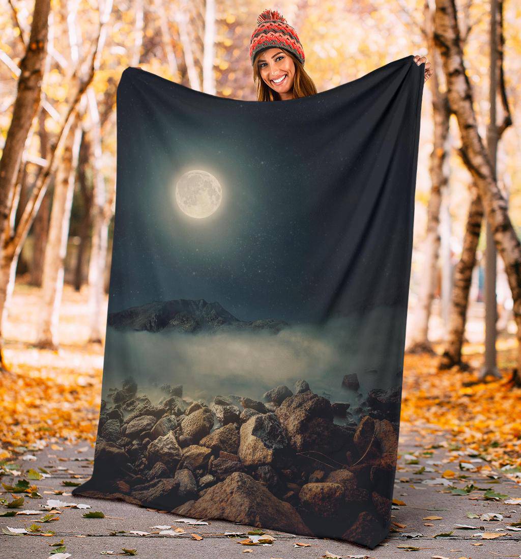 Stones Moon Dark Night Sky Premium Blanket - Top Content | POD Collection | Free Shipping