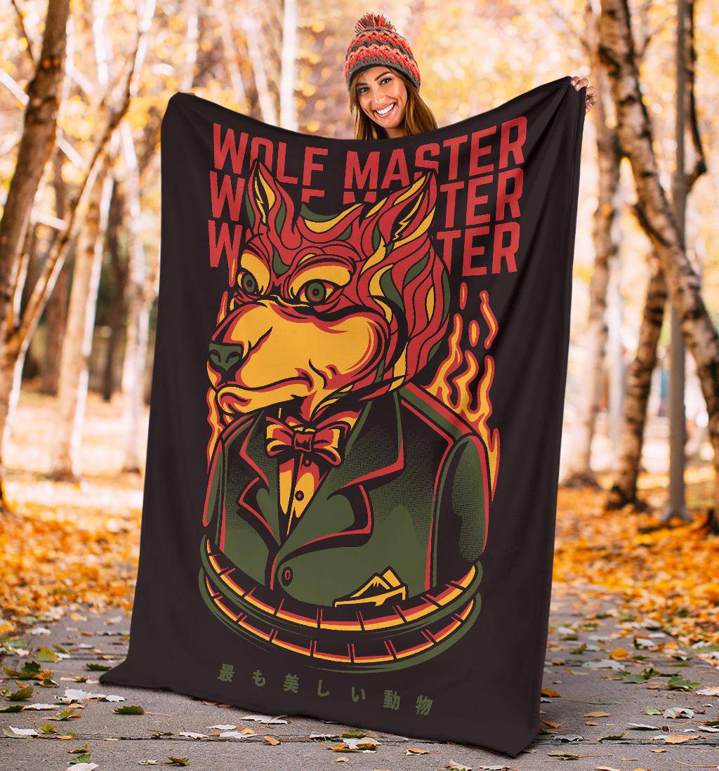 Premium Blanket Smart Wolf Master Cartoon - Top Content | POD Collection | Free Shipping