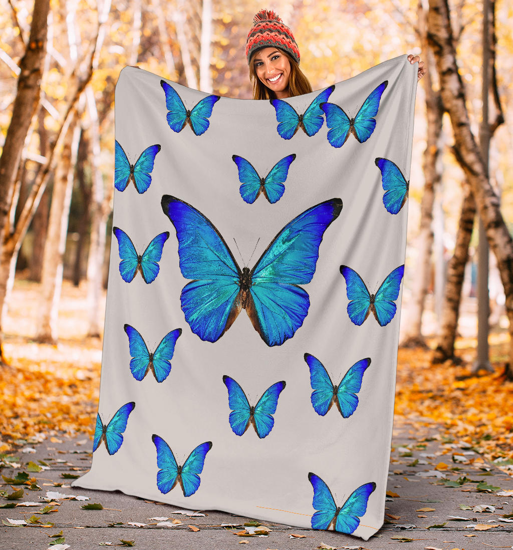 luxury grey blue butterflies blanket - Top Content | POD Collection | Free Shipping