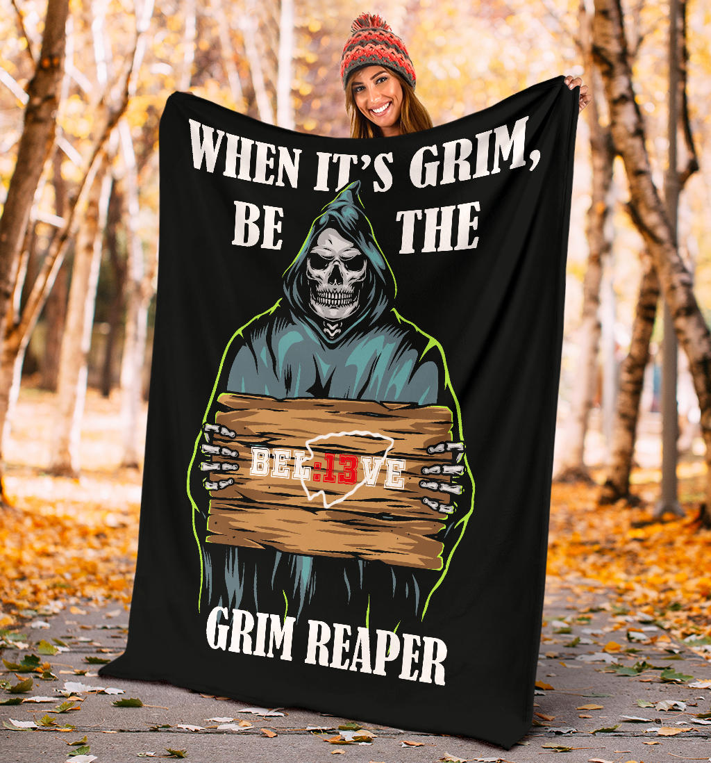 Chiefs Grim Reaper 13 Seconds Premium Blanket