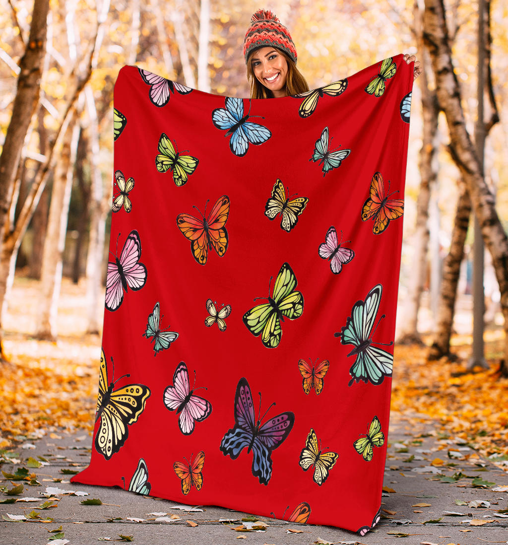 colorful butterflies red collection blanket - Top Content | POD Collection | Free Shipping