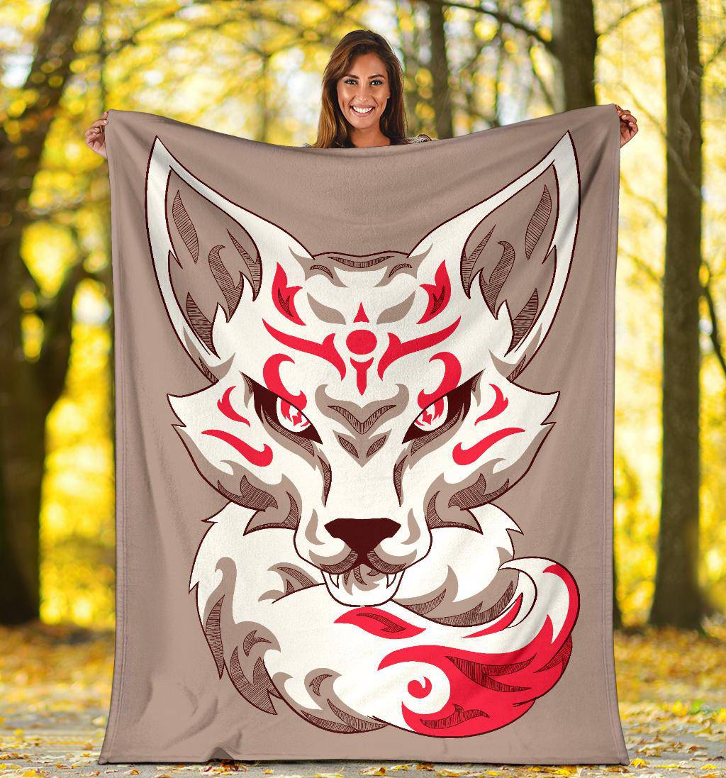 Kitsune Japanese Art Fox Premium Blanket - Top Content | POD Collection | Free Shipping