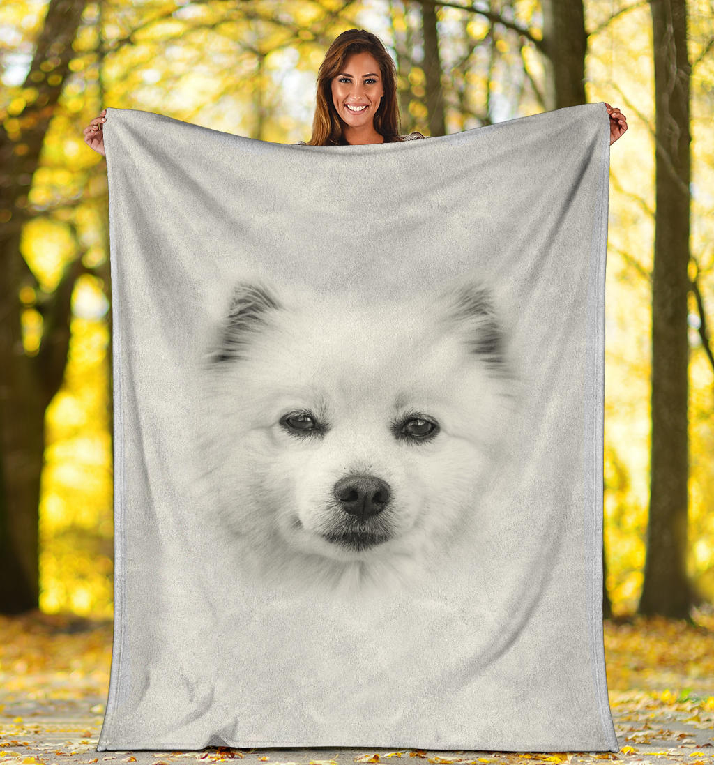 American Eskimo Face Hair Blanket