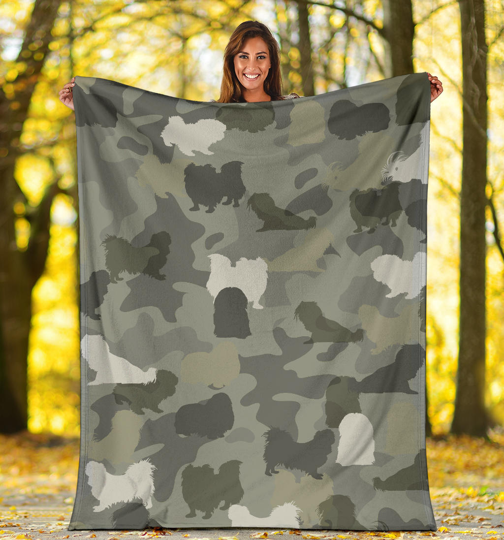 Pekingese Camo Blanket