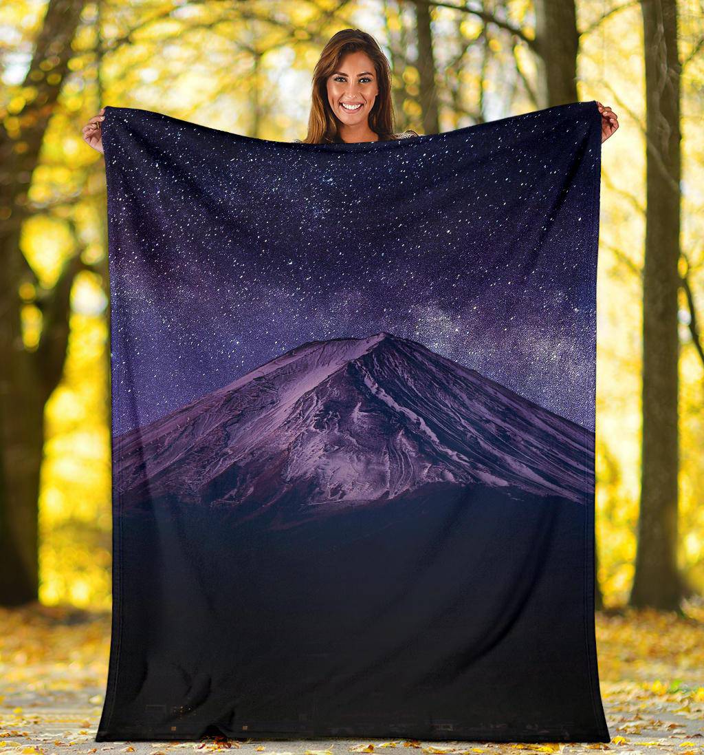 Milky Way Fuji Mountain Galaxy Premium Blanket - Top Content | POD Collection | Free Shipping