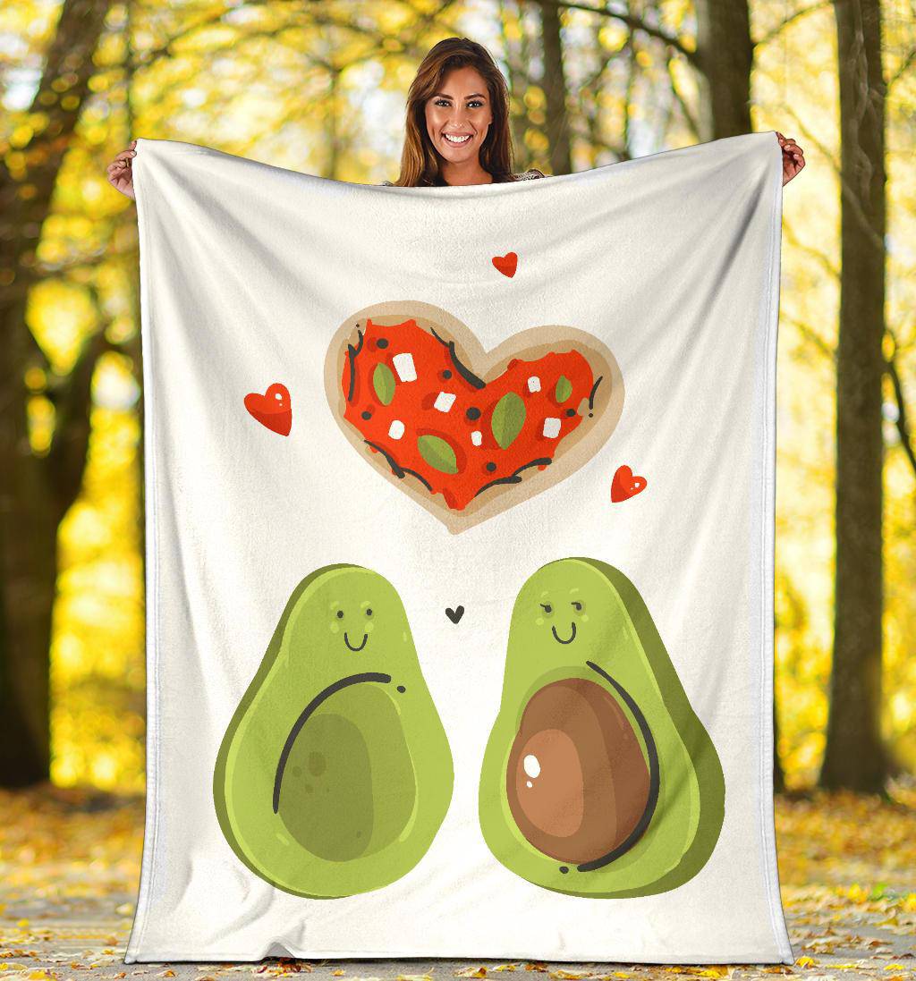 Avocado Love Two Half Pizza Premium Blanket - Top Content | POD Collection | Free Shipping