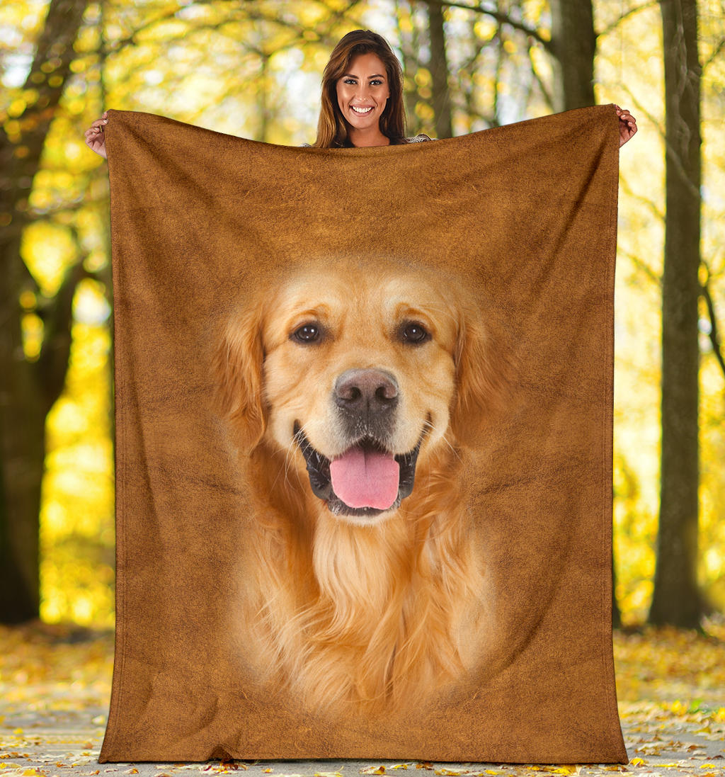 Golden Retriever Face Hair Blanket