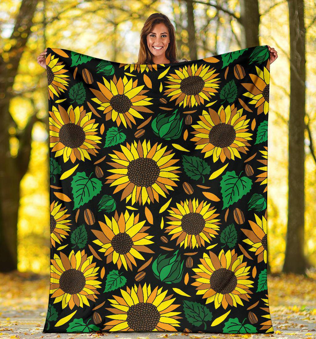 Sunflower Pattern, Plant Lover, Floral Premium Blanket - Top Content | POD Collection | Free Shipping