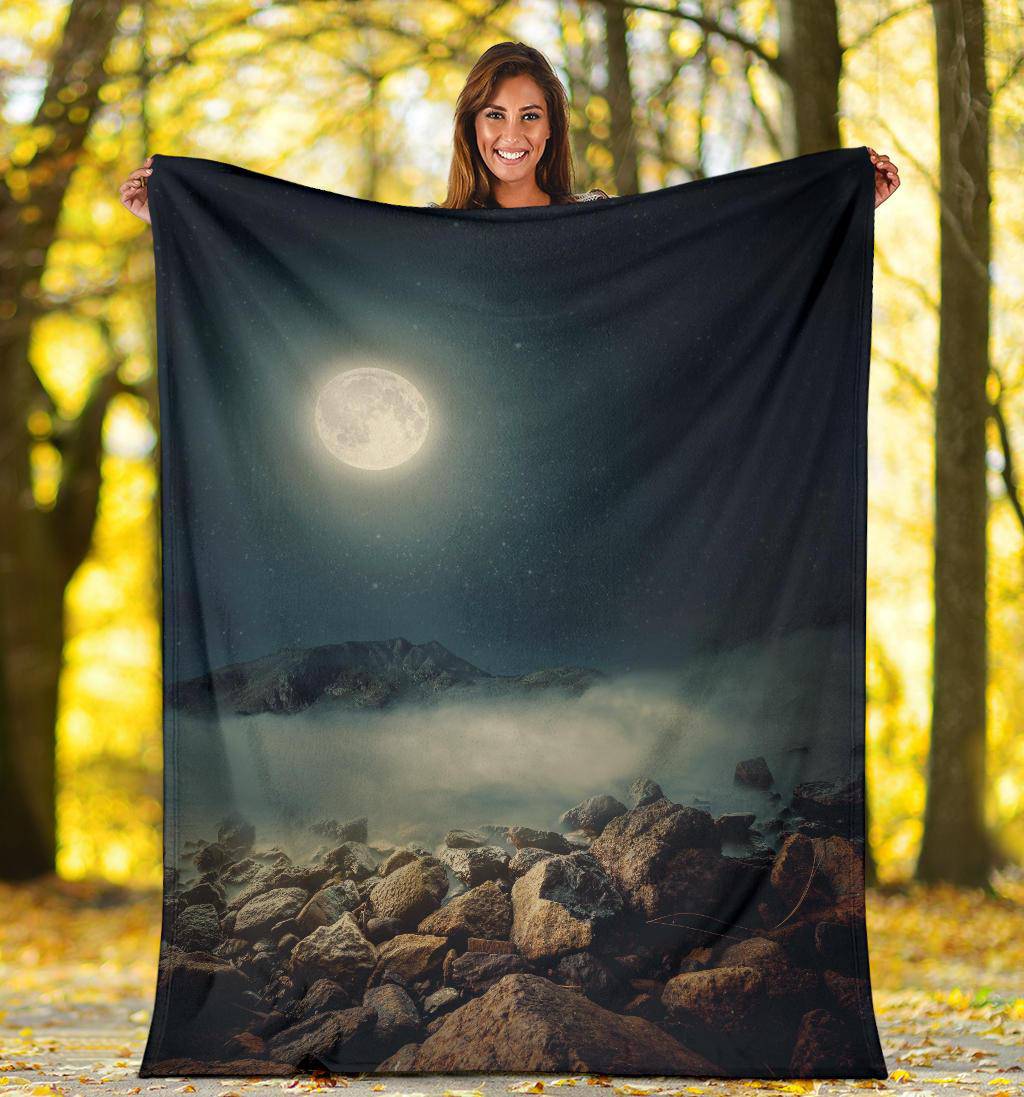 Stones Moon Dark Night Sky Premium Blanket - Top Content | POD Collection | Free Shipping