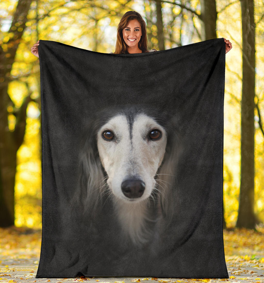 Saluki Face Hair Blanket