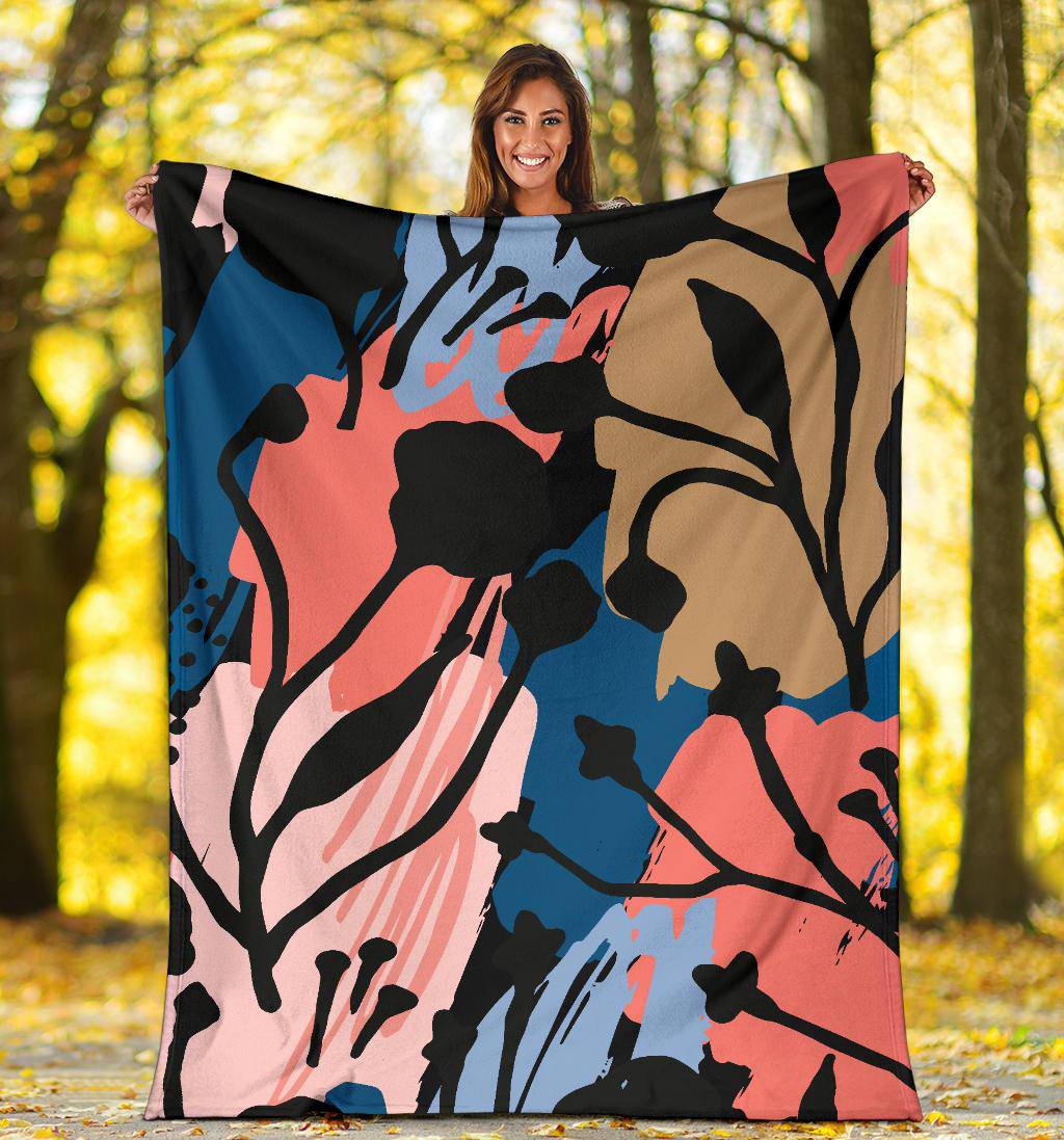 Abstract Art Floral Plants Premium Blanket - Top Content | POD Collection | Free Shipping