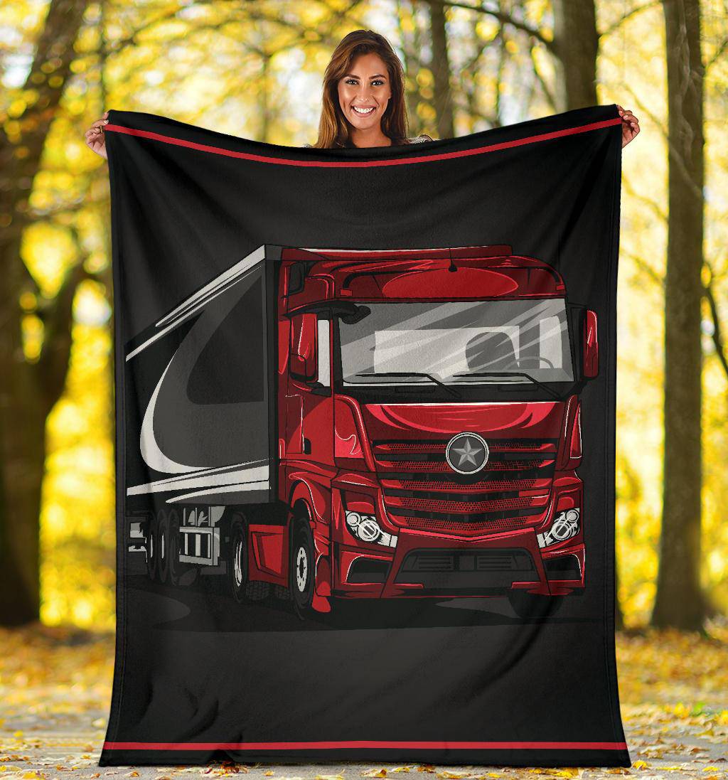 Red Star Truck Cartoon Premium Blanket - Top Content | POD Collection | Free Shipping