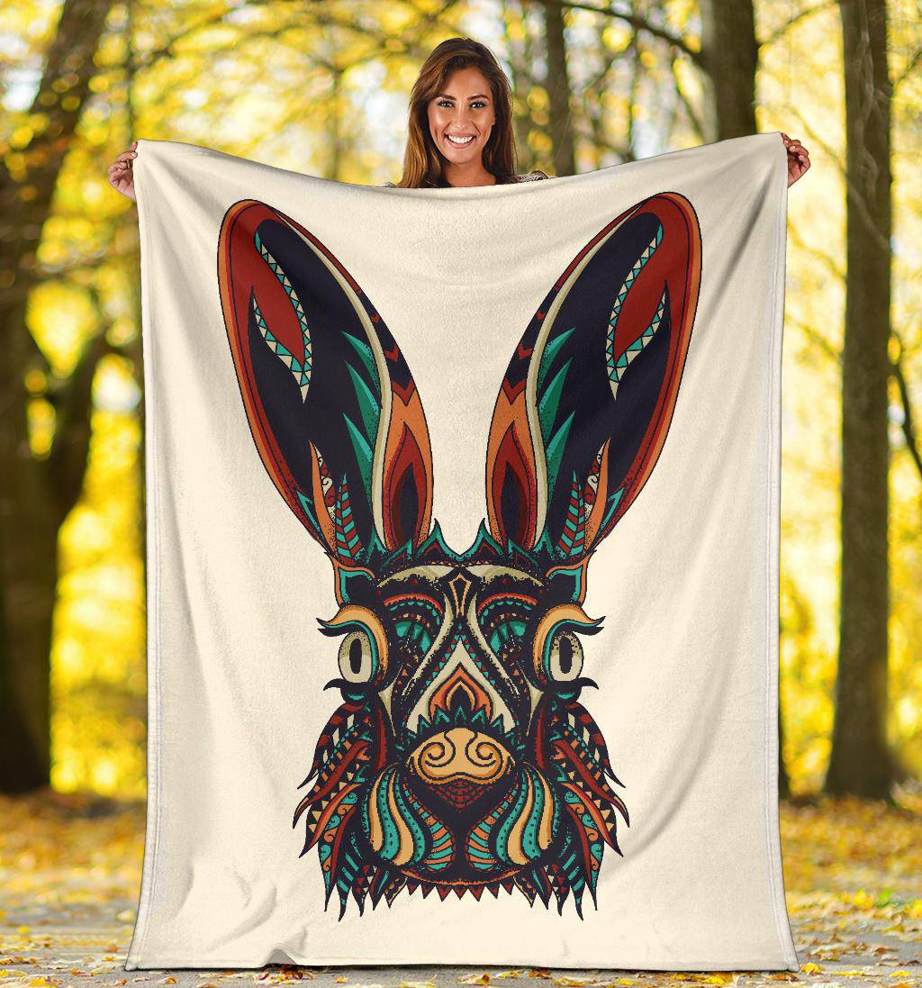 Zentangle Bunny Illustration Premium Blanket - Top Content | POD Collection | Free Shipping