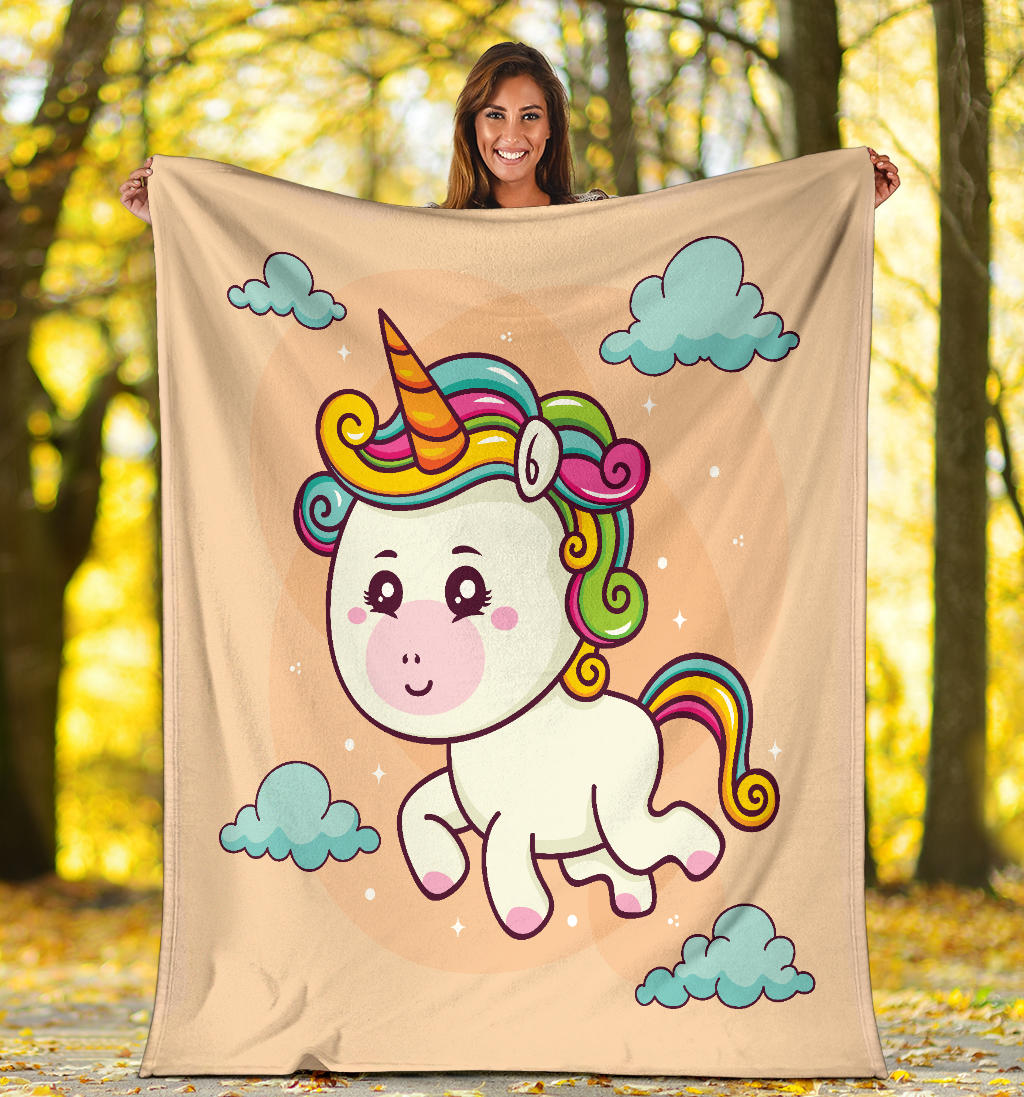 Hand Drawn Unicorn Sky Blanket