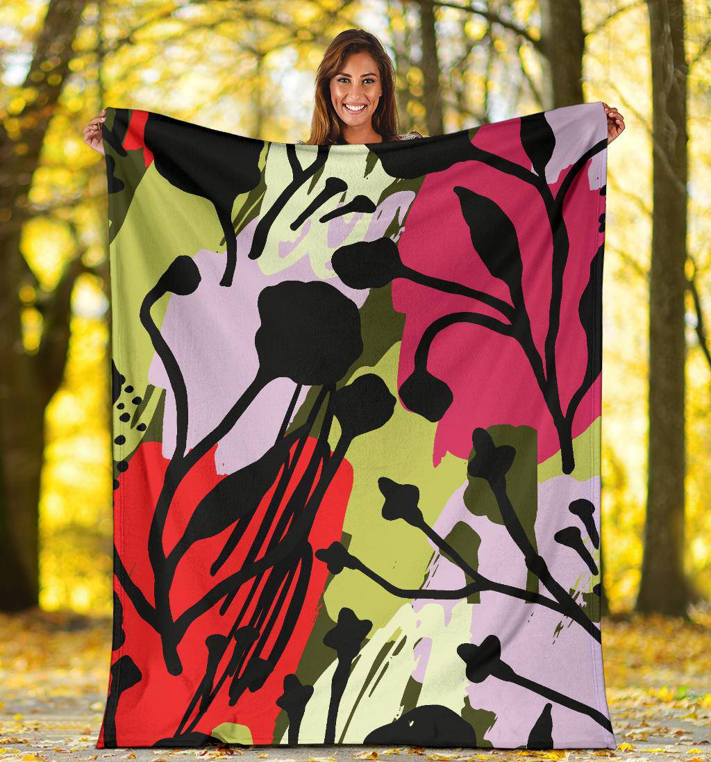 Abstract Art Floral Flowers Premium Blanket - Top Content | POD Collection | Free Shipping