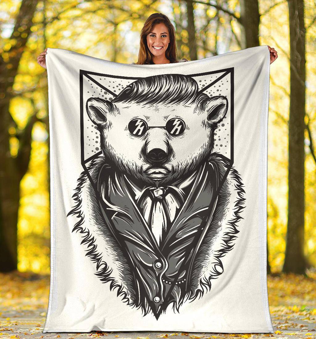 Mr Polar Bear Cartoon Art Premium Blanket - Top Content | POD Collection | Free Shipping