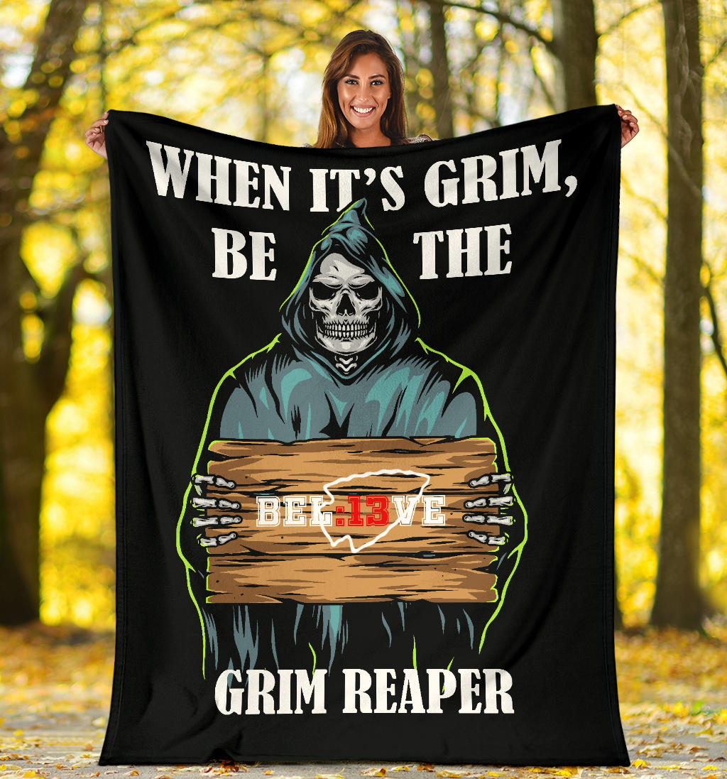 Chiefs Grim Reaper 13 Seconds Premium Blanket