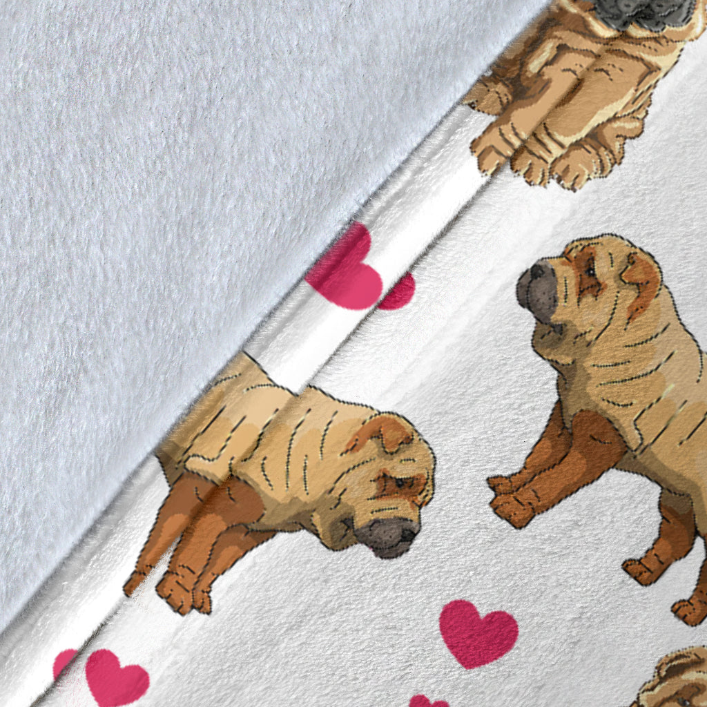 Shar Pei Heart Blanket