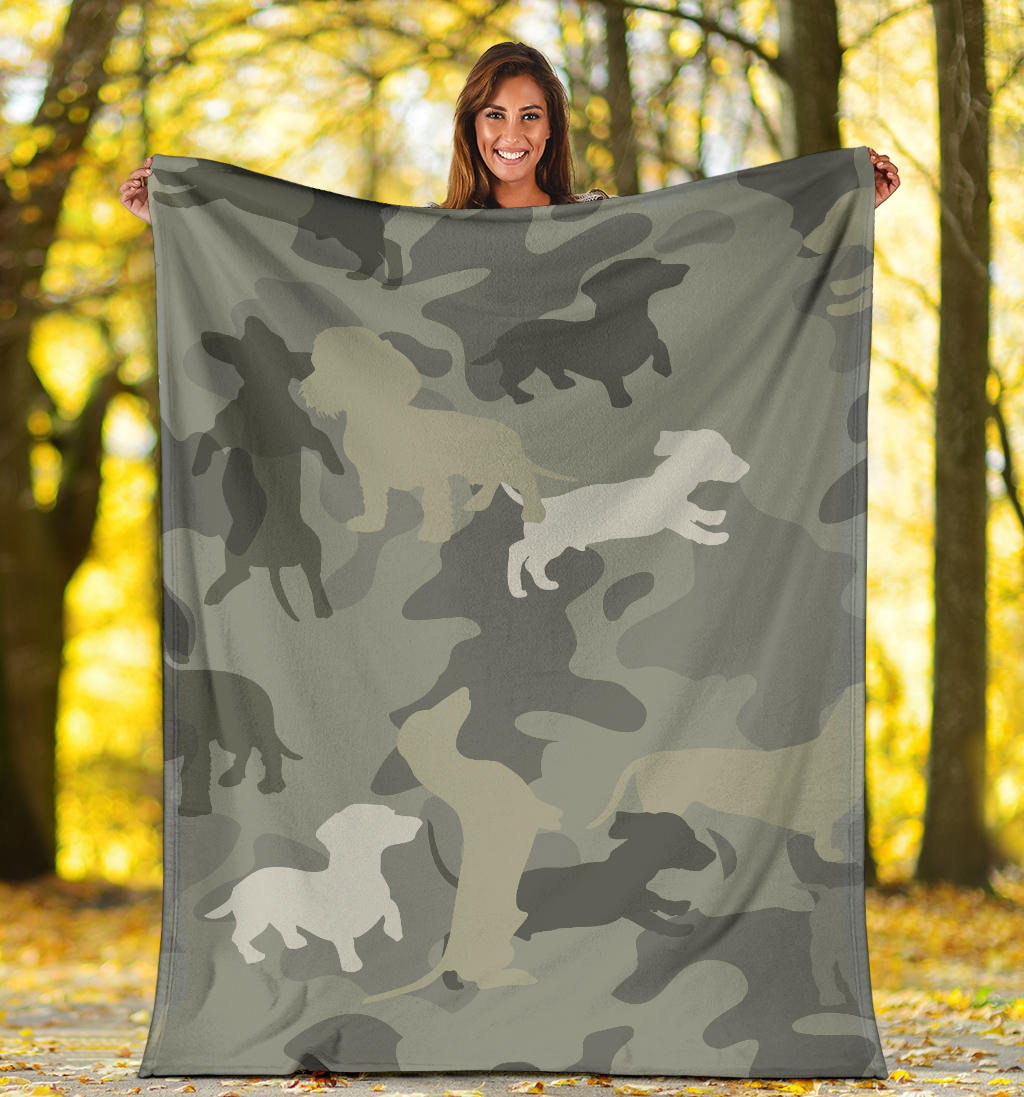 Dachshund Camo Blanket