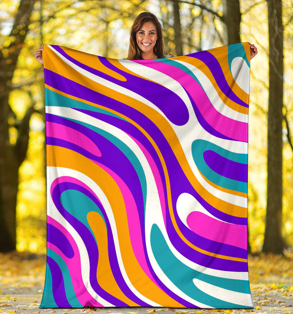 Psychedelic Groovy Background Blanket